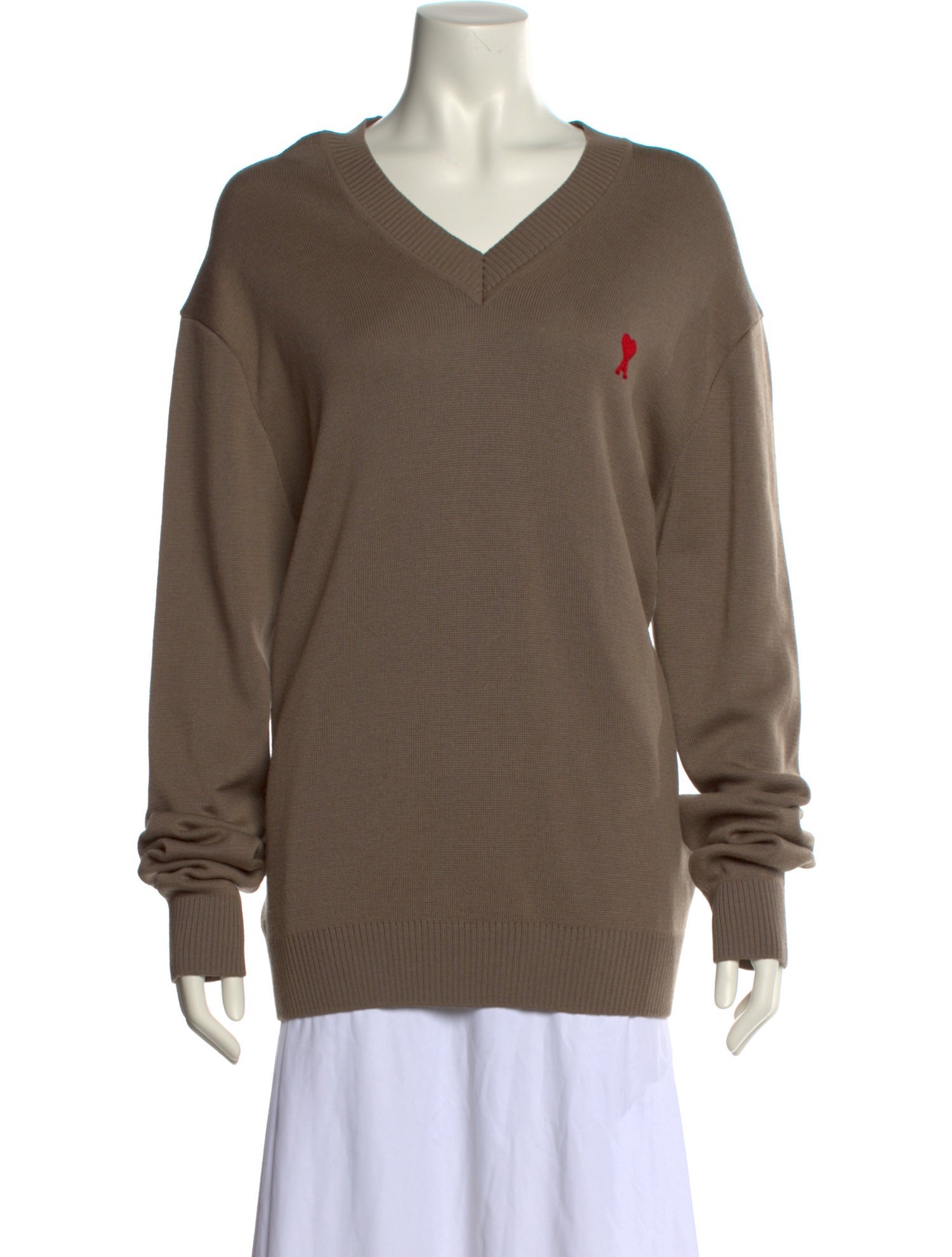 AMI Alexandre Mattiussi Merino Wool V-Neck Pullover