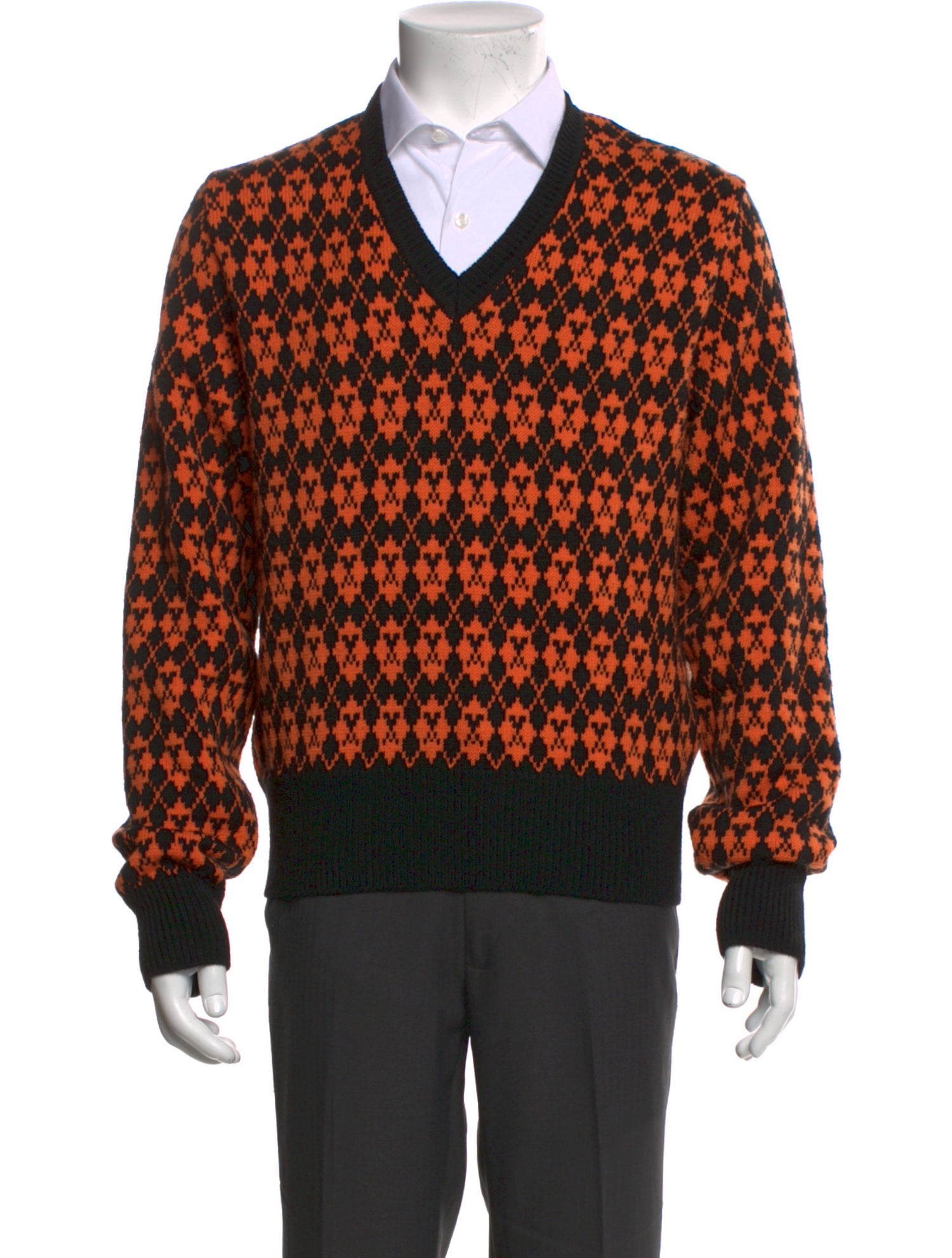 AMI Alexandre Mattiussi Printed V-Neck Pullover