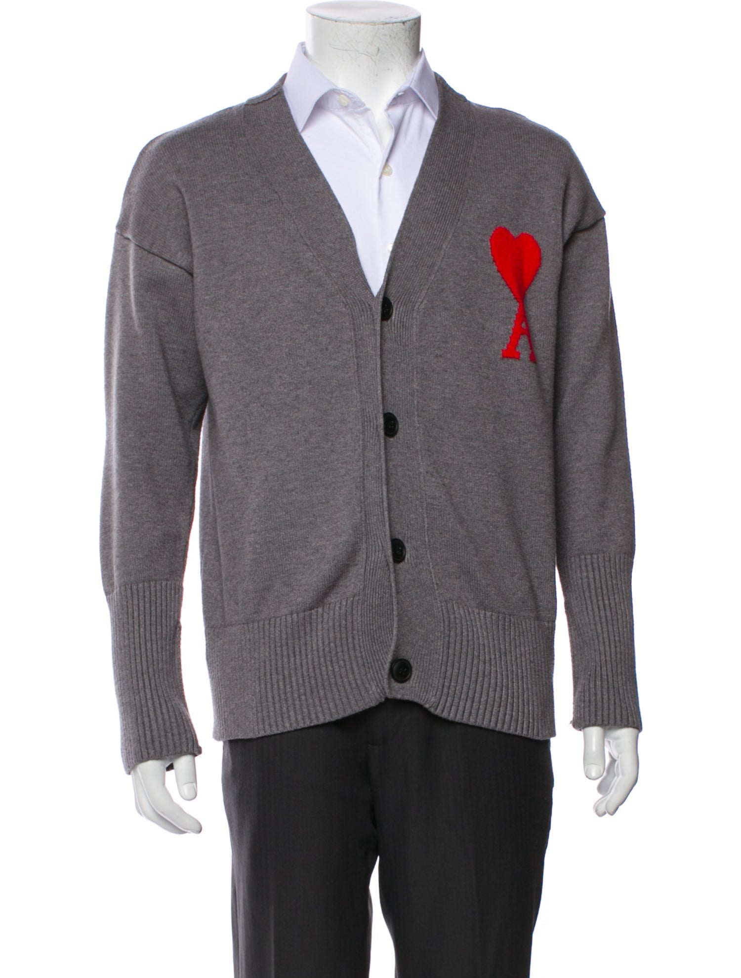 AMI Alexandre Mattiussi Printed V-Neck Cardigan