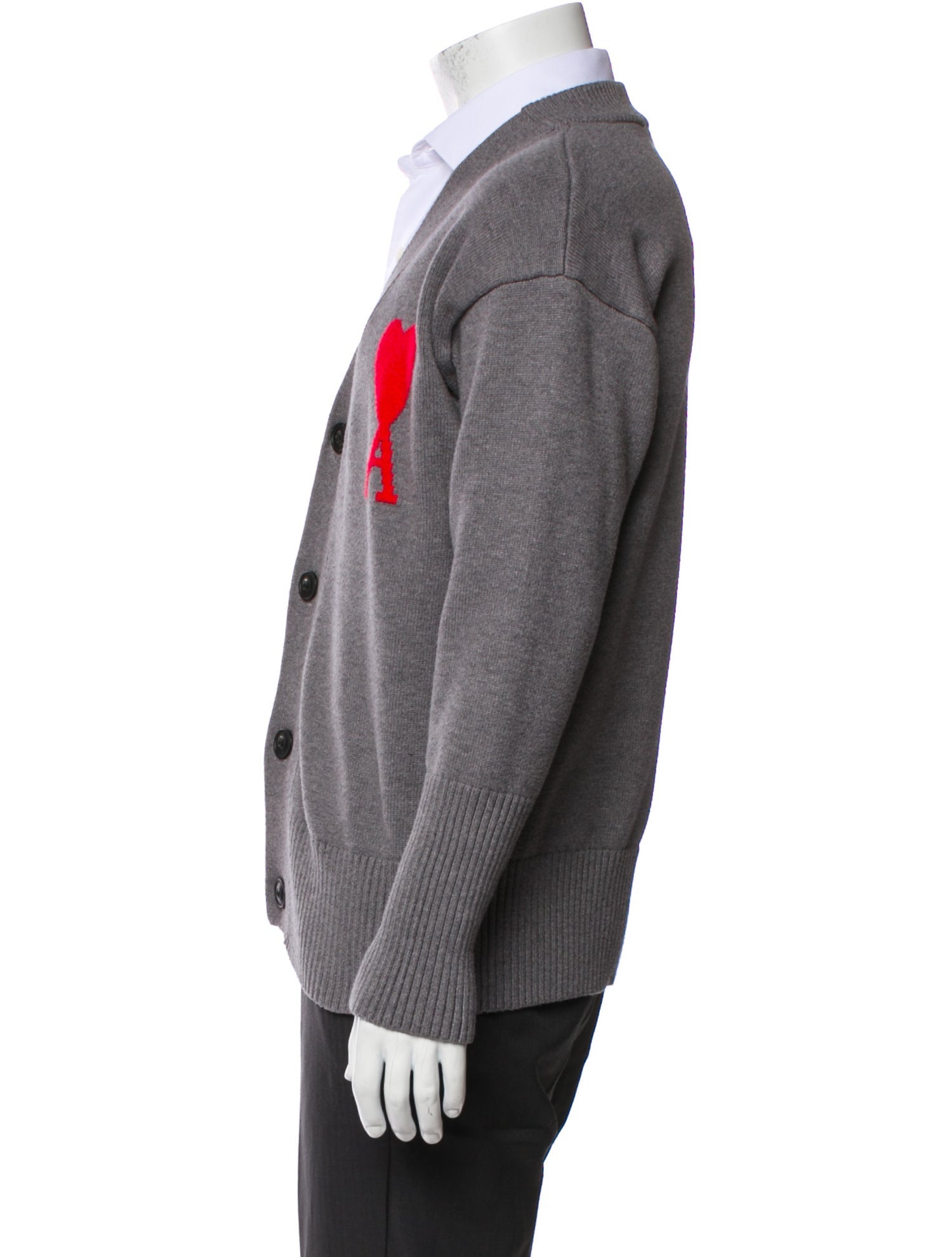 AMI Alexandre Mattiussi Printed V-Neck Cardigan