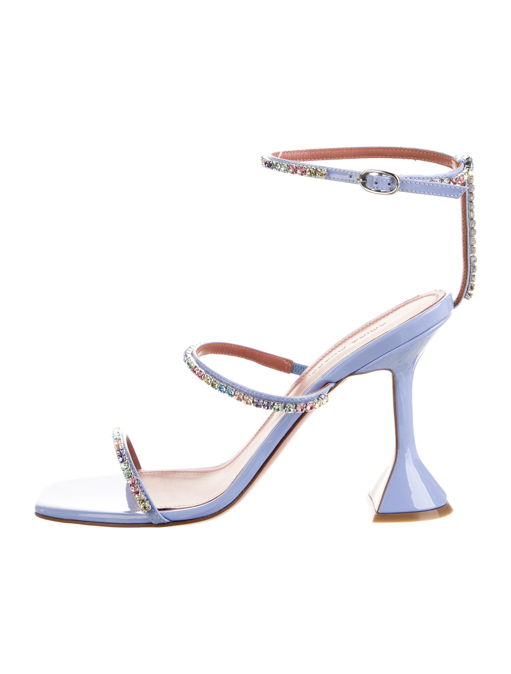 Amina Muaddi Gilda Patent Leather Sandals