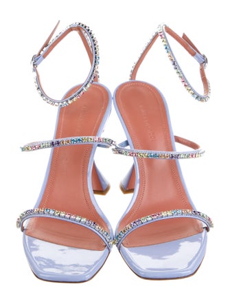 Amina Muaddi Gilda Patent Leather Sandals