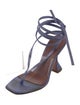 Amina Muaddi Zula Satin T-Strap Sandals