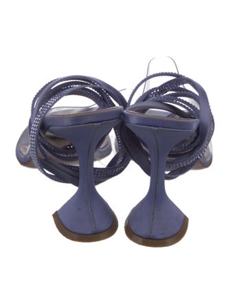 Amina Muaddi Zula Satin T-Strap Sandals