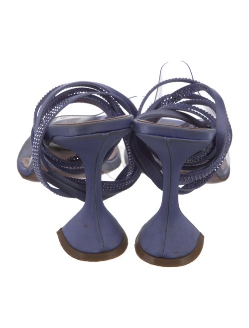 Amina Muaddi Zula Satin T-Strap Sandals