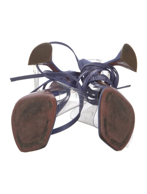 Amina Muaddi Zula Satin T-Strap Sandals