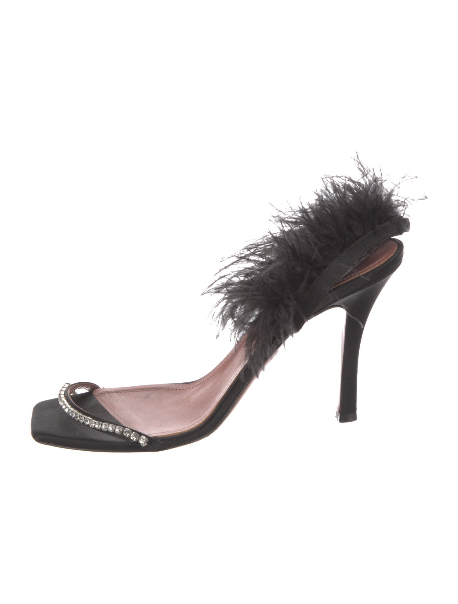 Amina Muaddi Adwoa Satin Sandals