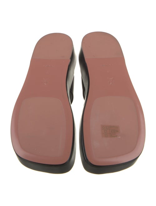 Amina Muaddi Johana Leather Slides Leather Flip Flops