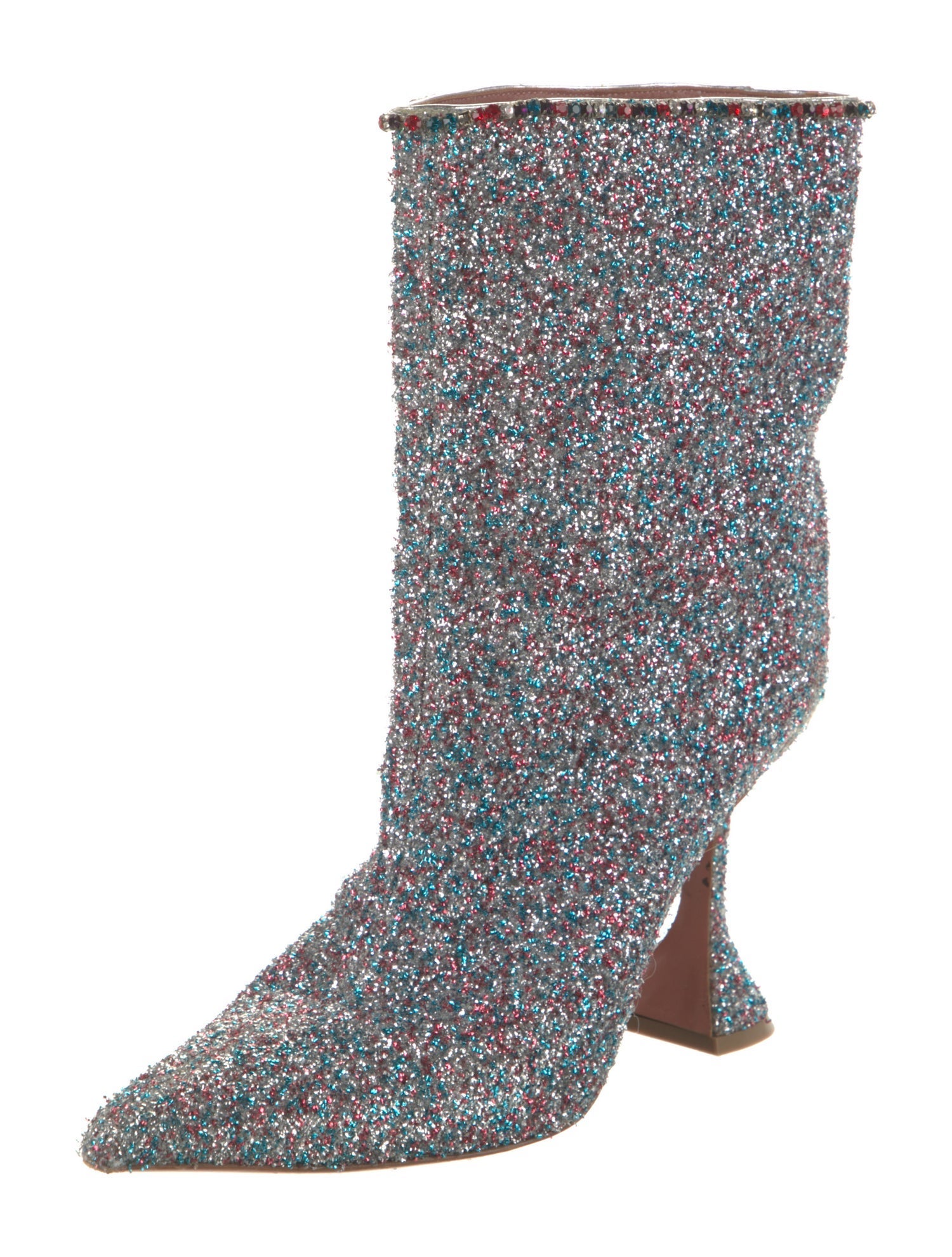 Amina Muaddi Crystal Embellishments Boots