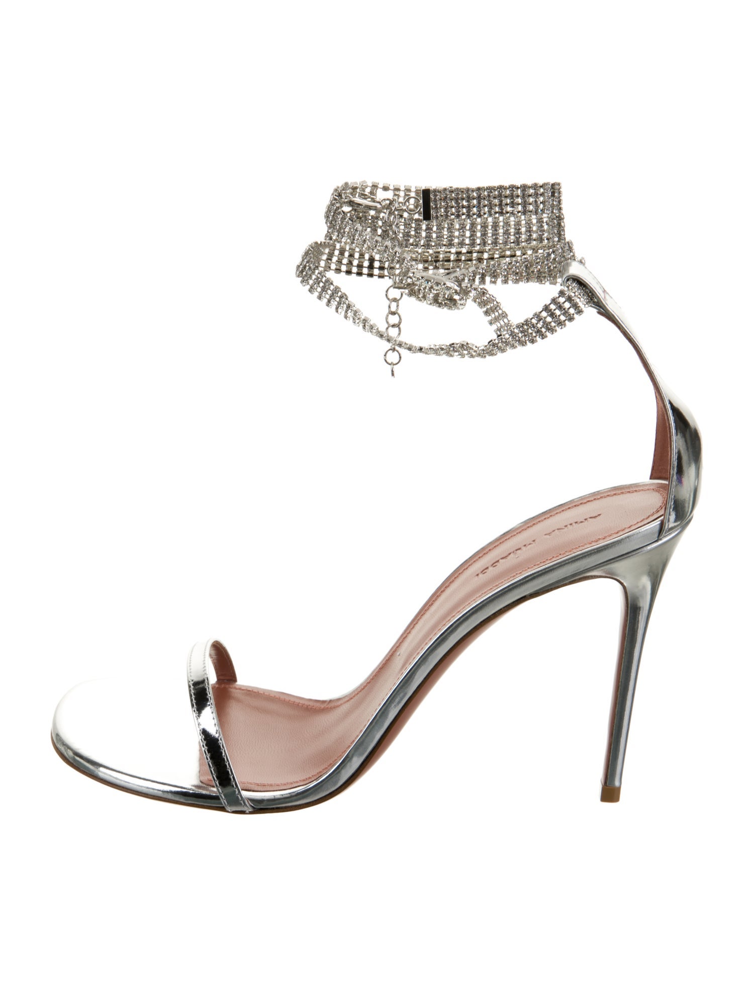 Amina Muaddi Giorgia Leather Sandals