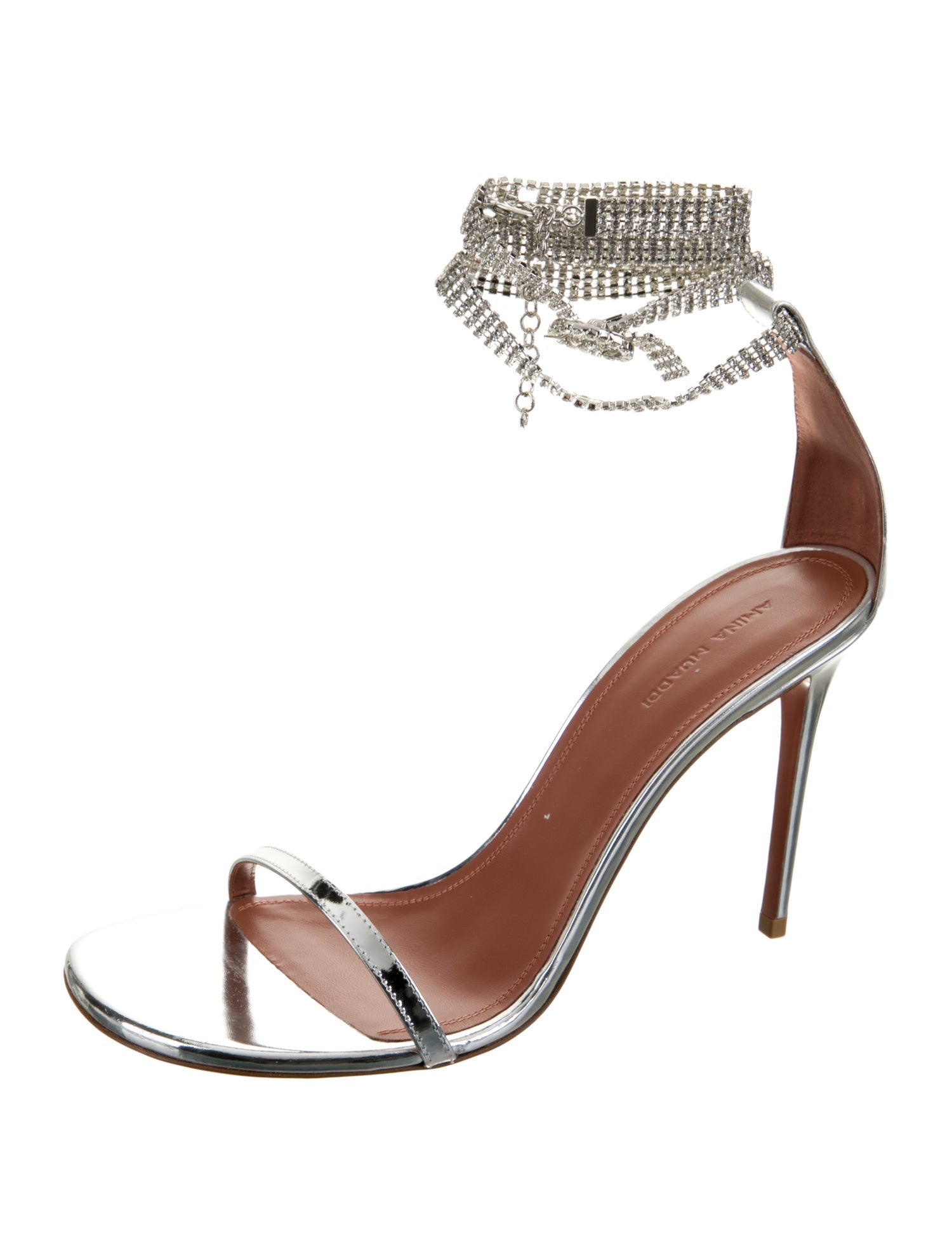 Amina Muaddi Giorgia Leather Sandals