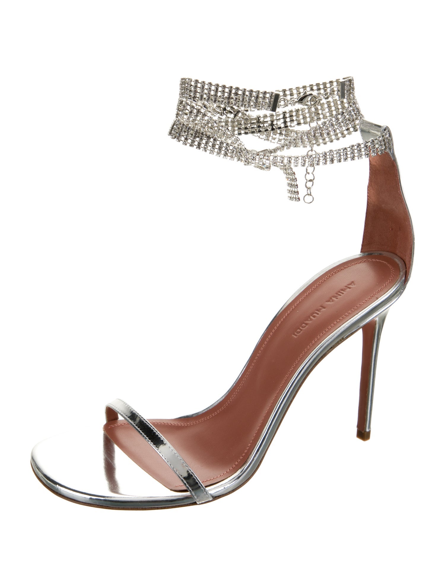 Amina Muaddi Giorgia Leather Sandals