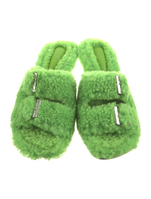 Amina Muaddi Shearling Shearling Slides