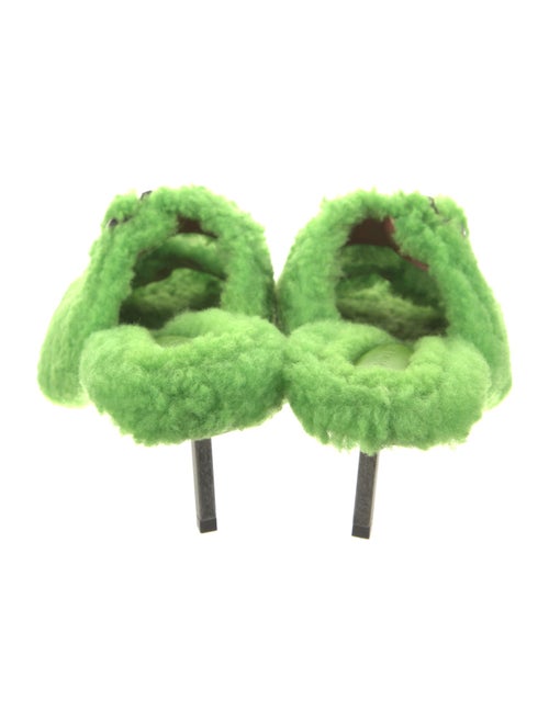 Amina Muaddi Shearling Shearling Slides