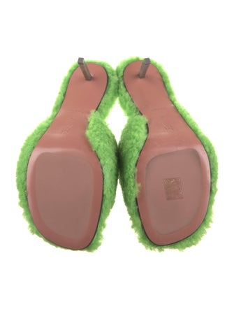 Amina Muaddi Shearling Shearling Slides