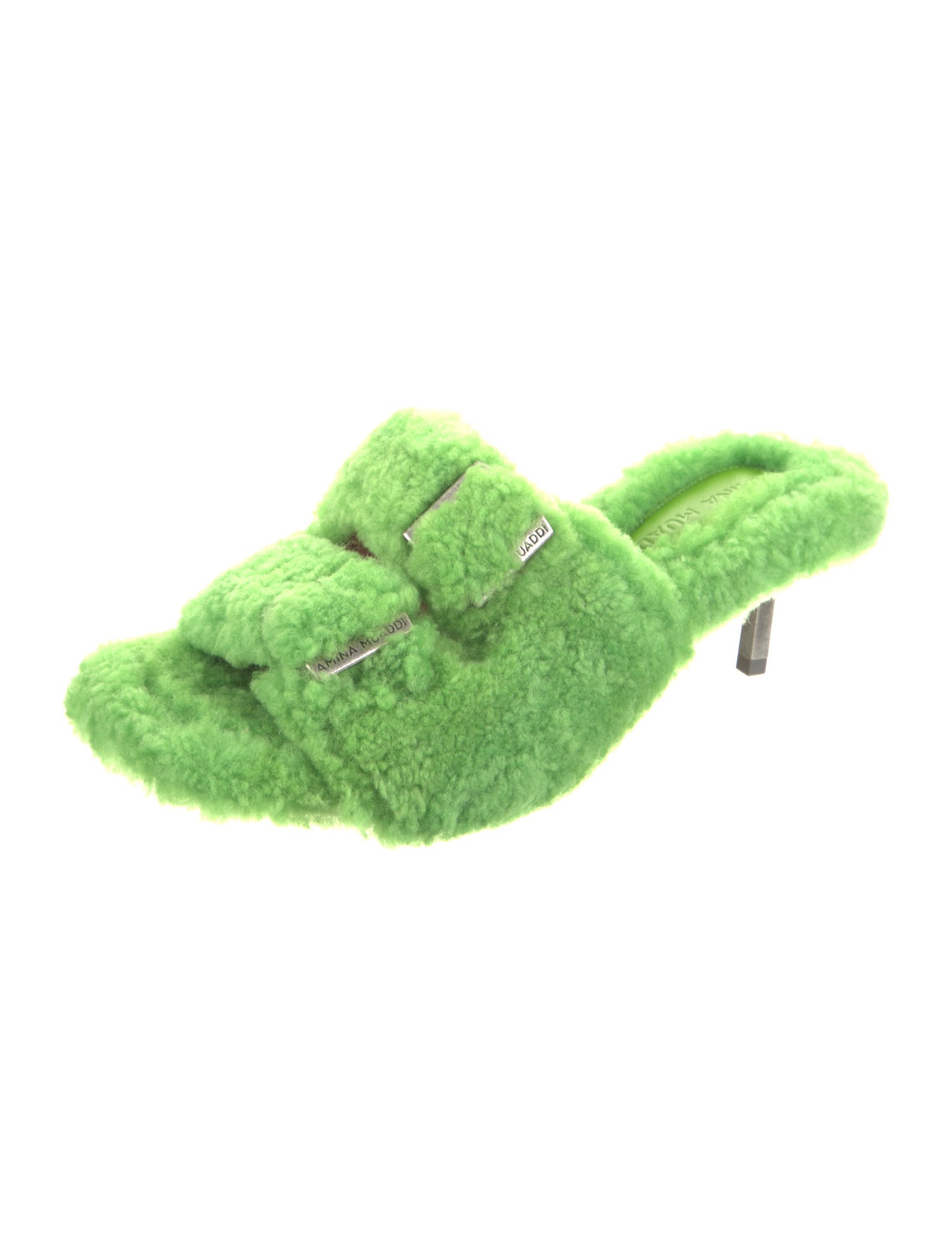 Amina Muaddi Shearling Shearling Slides