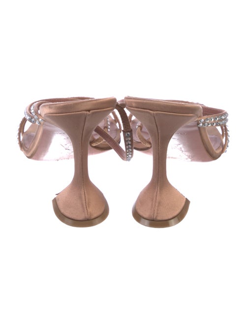 Amina Muaddi Satin Crystal Embellishments Slides