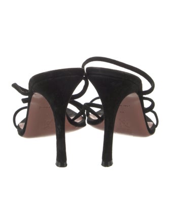 Amina Muaddi Naima Suede Slides