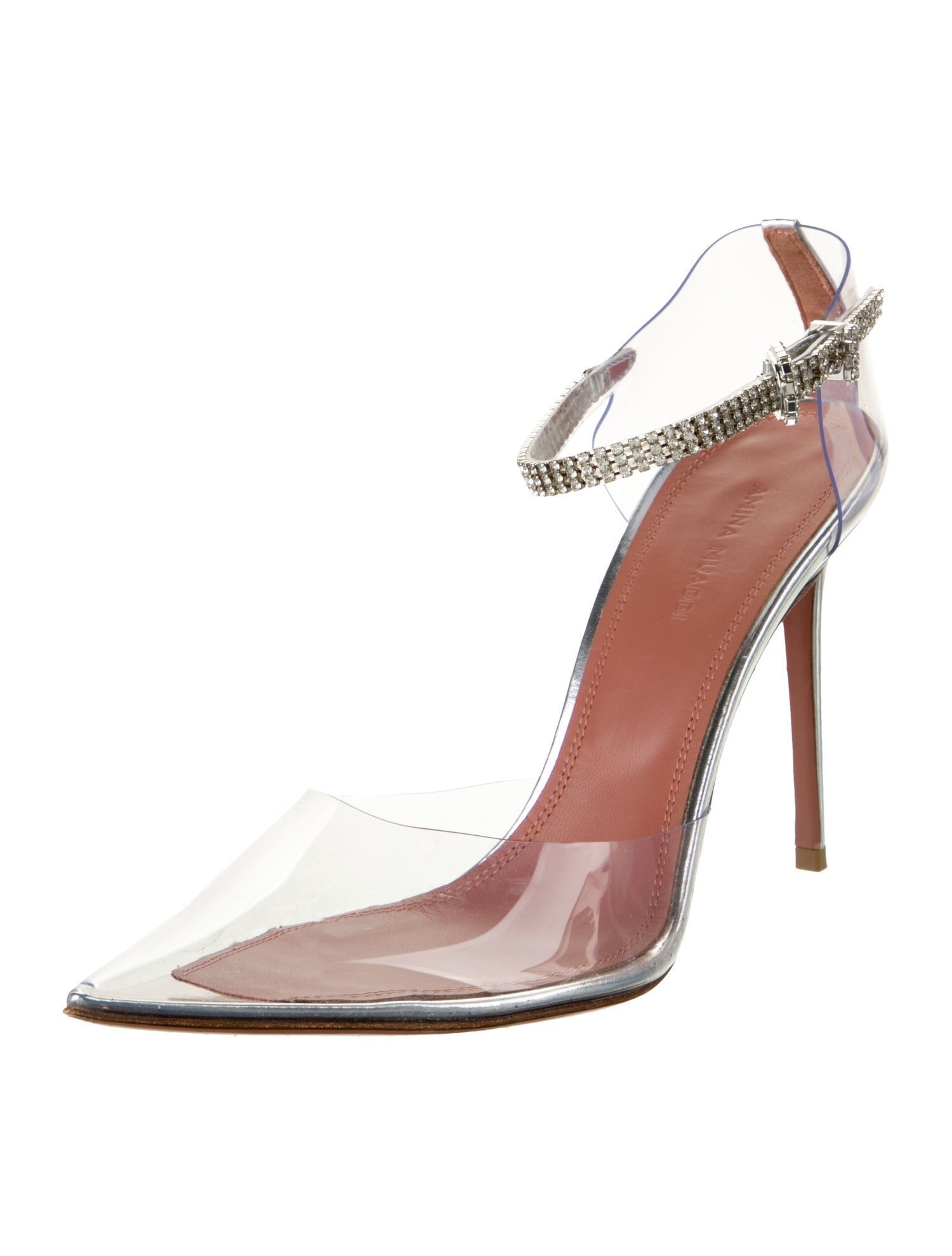 Amina Muaddi PVC Crystal Embellishments Pumps