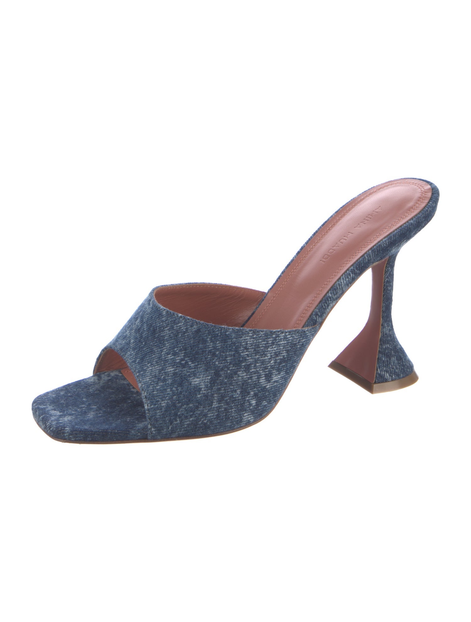 Amina Muaddi Lupita 95MM Denim Slides