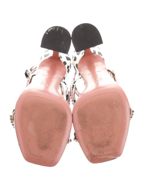 Amina Muaddi Gilda 'Dalmation' Satin Sandals