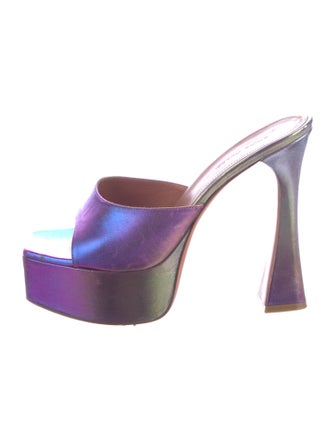 Amina Muaddi Leather Slides