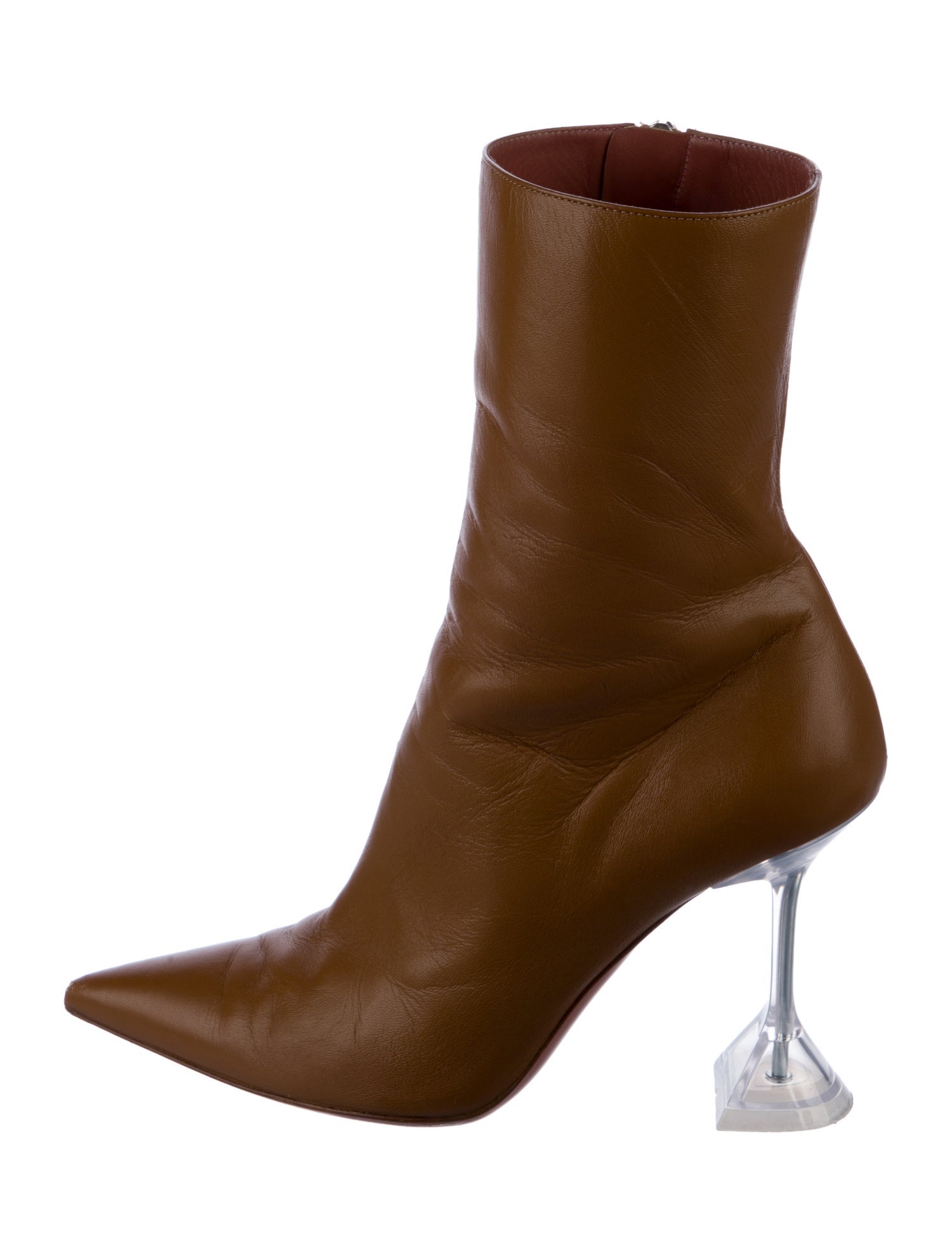 Amina Muaddi Leather Sock Boots