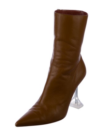 Amina Muaddi Leather Sock Boots