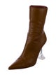Amina Muaddi Leather Sock Boots
