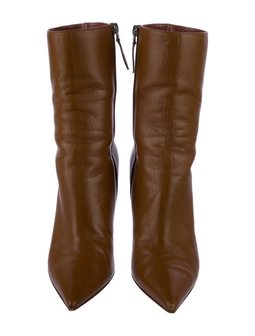 Amina Muaddi Leather Sock Boots