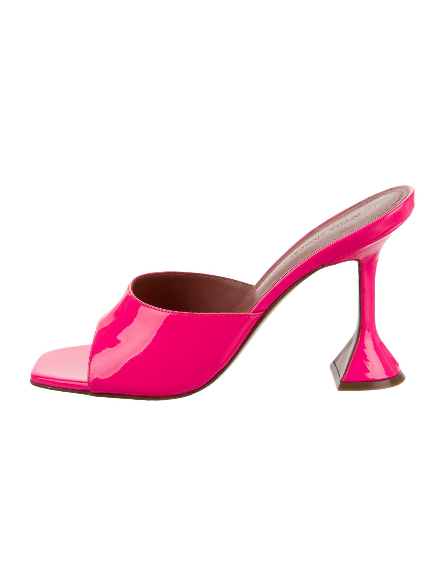 Amina Muaddi Lupita Patent Leather Slides