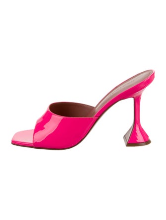 Amina Muaddi Lupita Patent Leather Slides