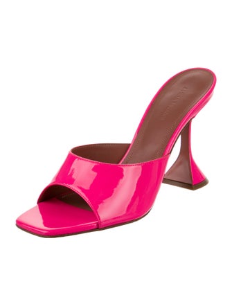 Amina Muaddi Lupita Patent Leather Slides
