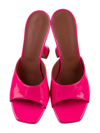 Amina Muaddi Lupita Patent Leather Slides