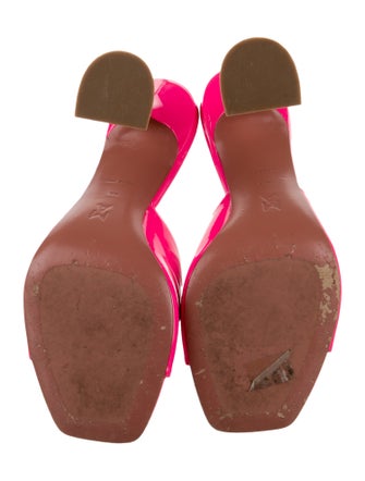 Amina Muaddi Lupita Patent Leather Slides