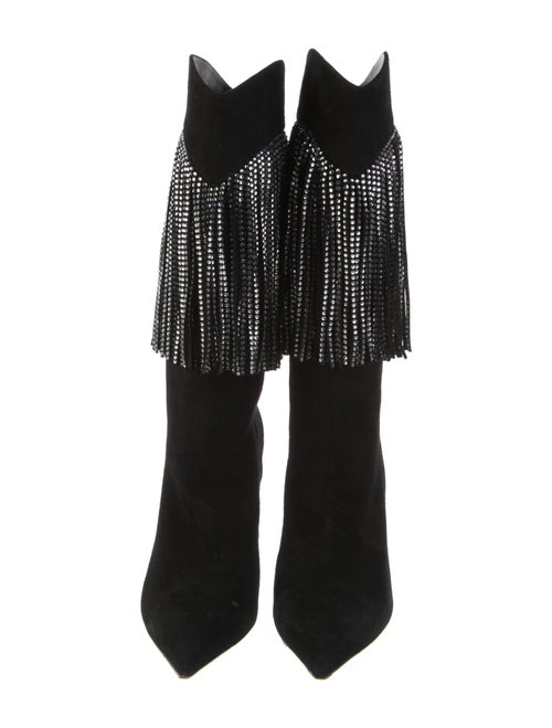 Amina Muaddi Lily Suede Western Boots