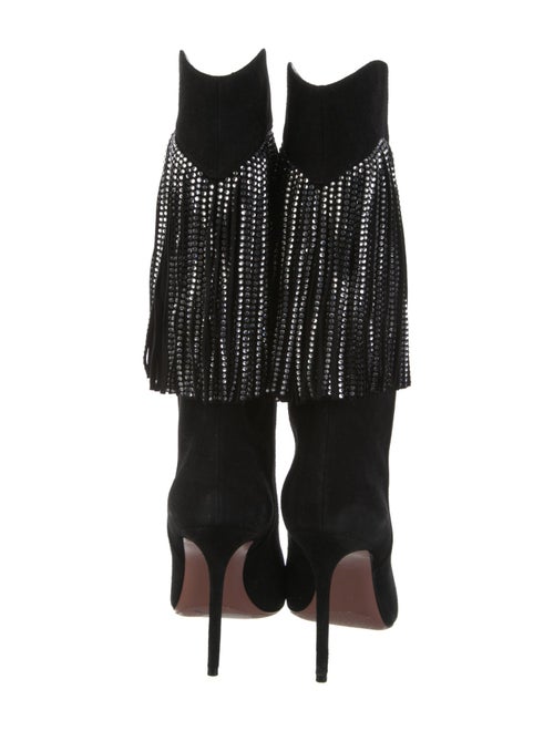 Amina Muaddi Lily Suede Western Boots