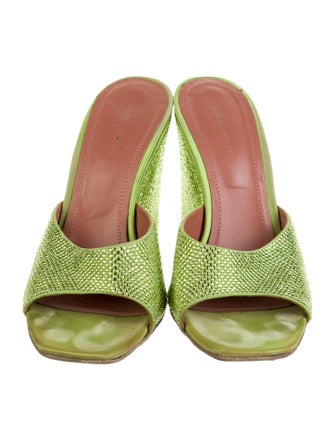 Amina Muaddi Crystal Printed Slides