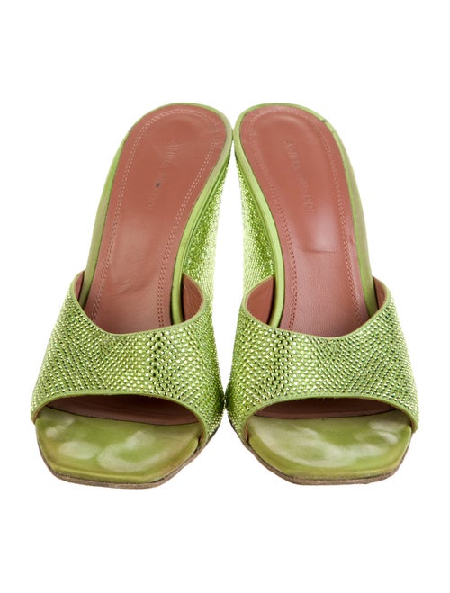 Amina Muaddi Crystal Printed Slides