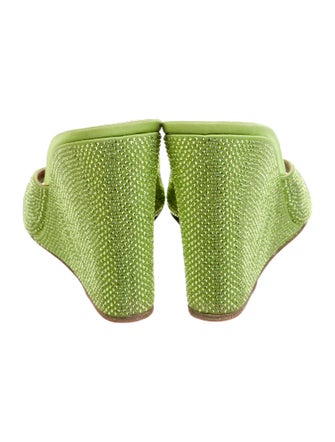 Amina Muaddi Crystal Printed Slides