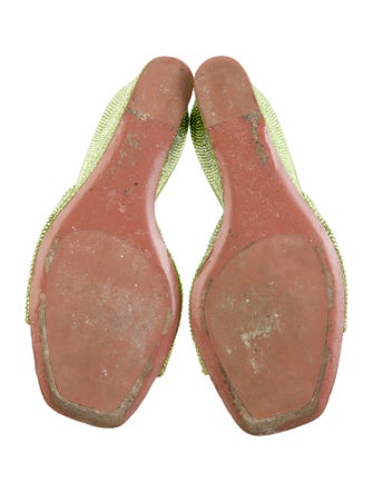 Amina Muaddi Crystal Printed Slides