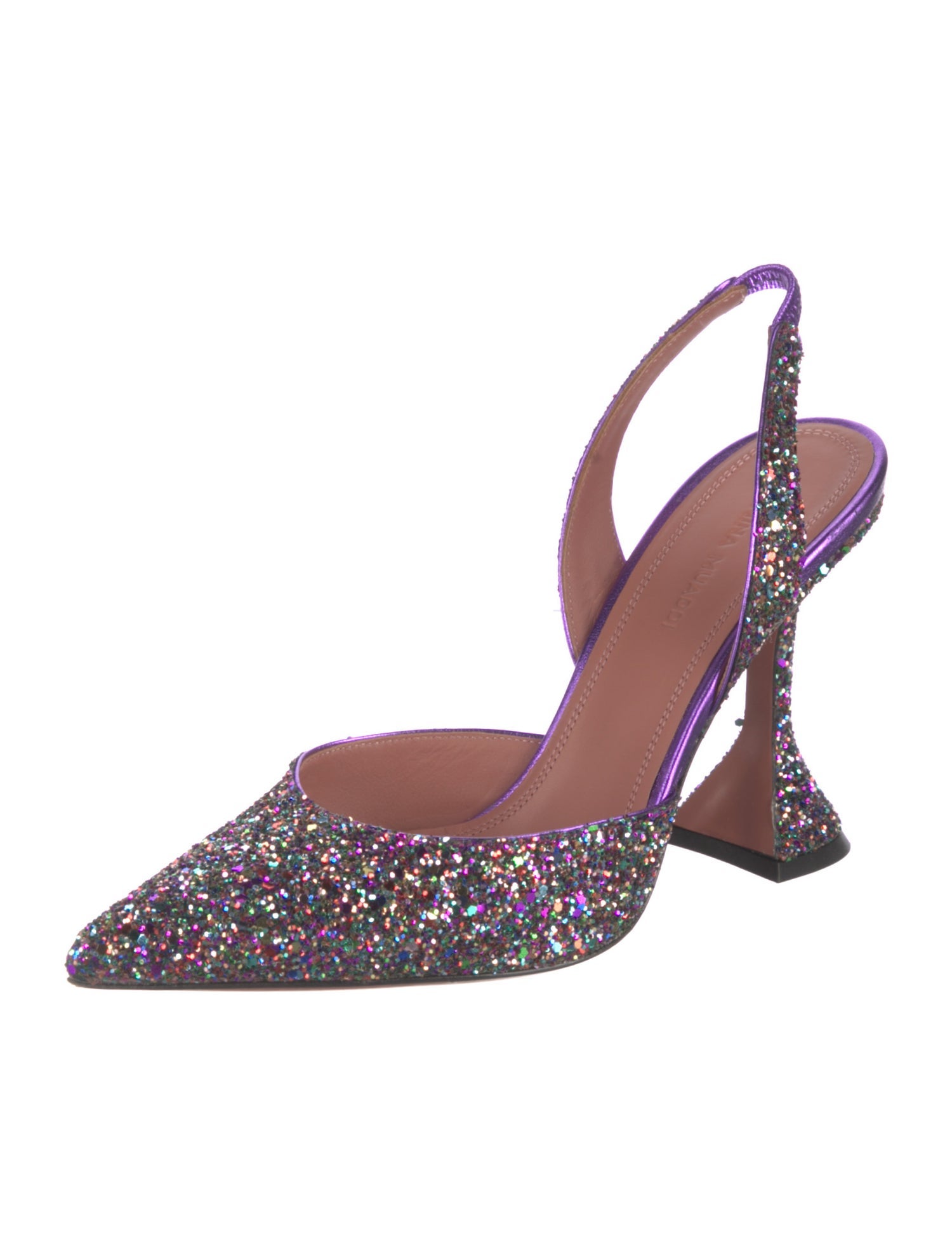 Amina Muaddi Holli Crystal Slingback Pumps