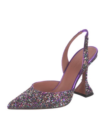 Amina Muaddi Holli Crystal Slingback Pumps