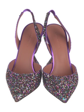 Amina Muaddi Holli Crystal Slingback Pumps