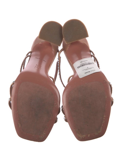 Amina Muaddi Satin Crystal Embellishments Slides