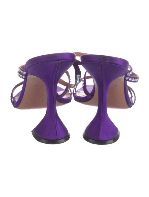 Amina Muaddi Satin Crystal Embellishments Slides