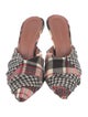 Amina Muaddi Wool Houndstooth Print Mules