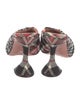 Amina Muaddi Wool Houndstooth Print Mules