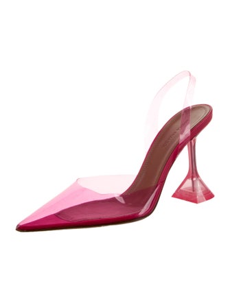 Amina Muaddi Holli PVC Slingback Pumps