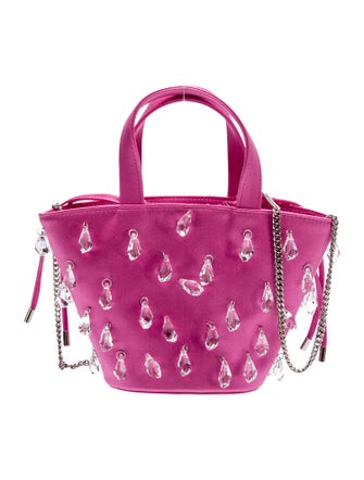 Amina Muaddi Satin Tote